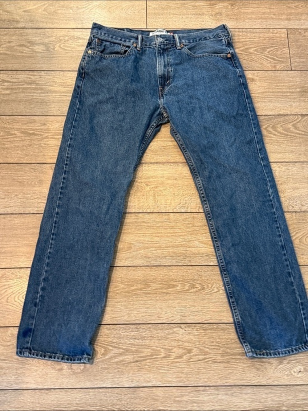 Levi's 505 Straight-Leg Denim Jeans in Dark Blue Wash
